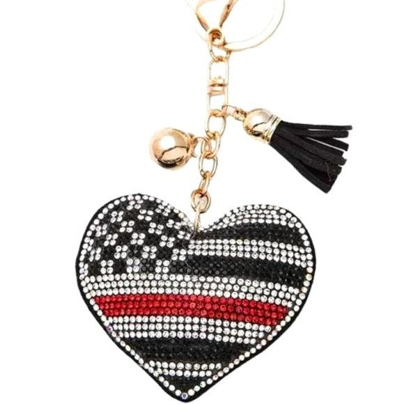 Accessories - FIREMANS, FIRE FIGHTERS, FLAG KEYCHAIN